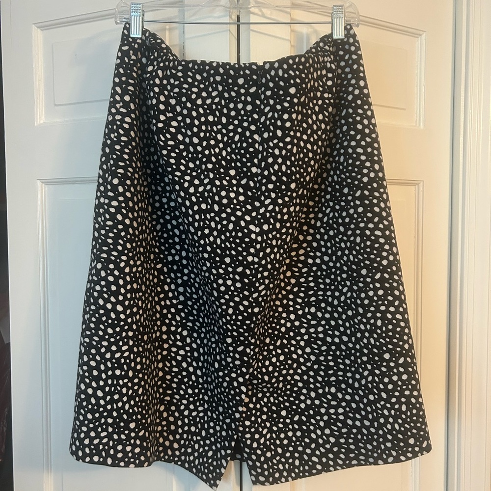 Talbots Black and White Midi A-Line Skirt - Picture 3 of 3